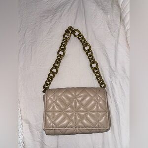 Zara Quilted Shoulder Bag With Gold Chain